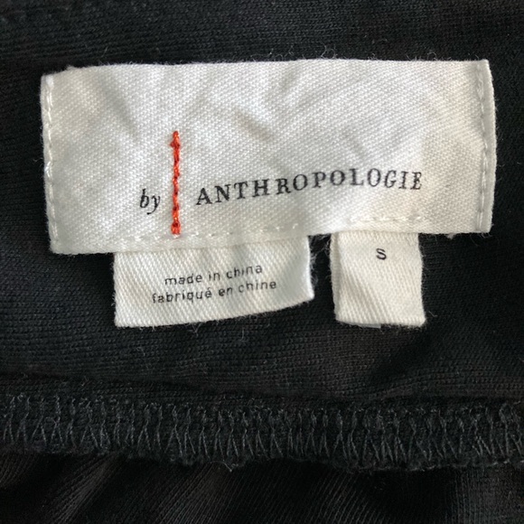 Anthropologie Black Puff Sleeve Top Wrap Top Tie Back 100% Cotton - Picture 7 of 10